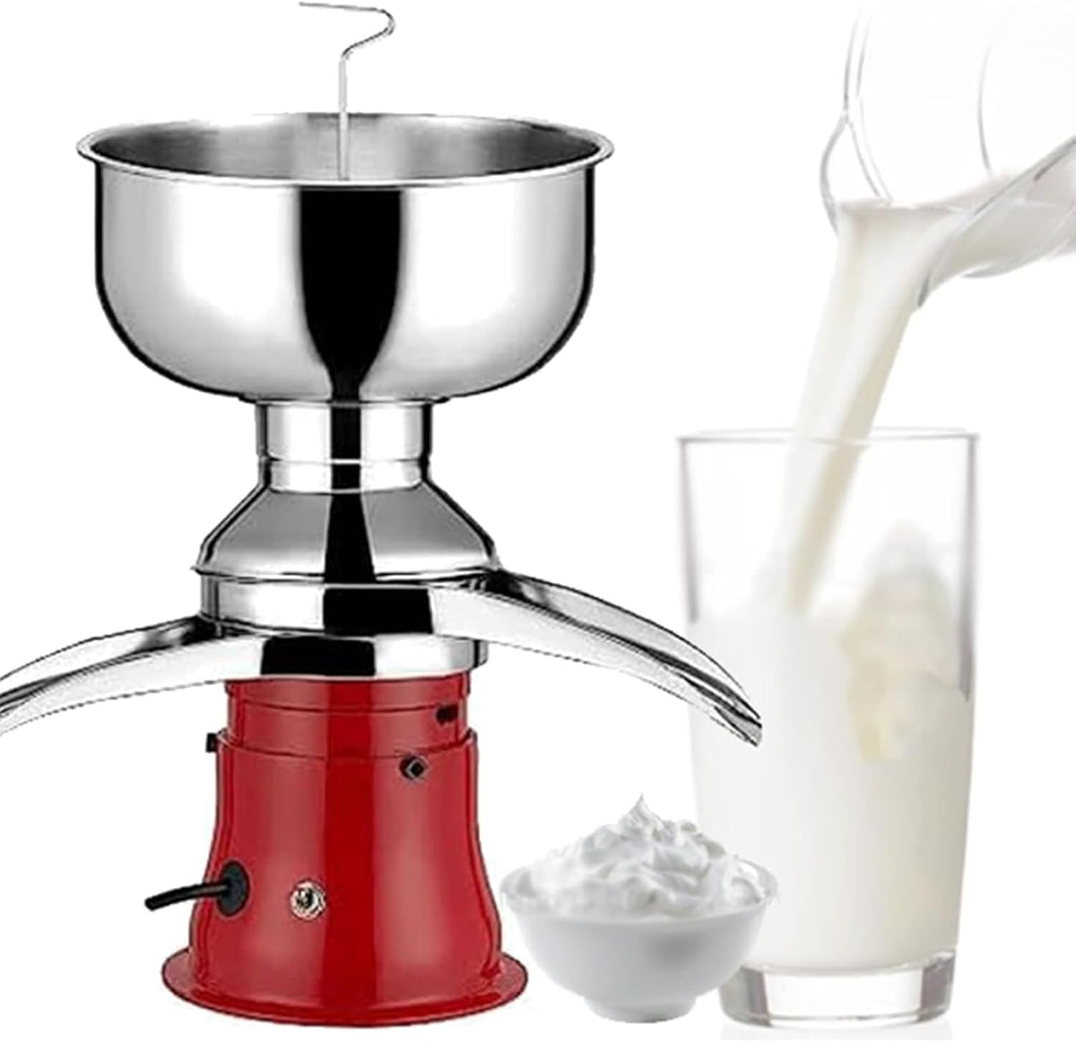 Frullini montalatte automatici, 50 l, 9500 giri/min, 22,5 cm, Argento, acciaio inox, vano contenitore