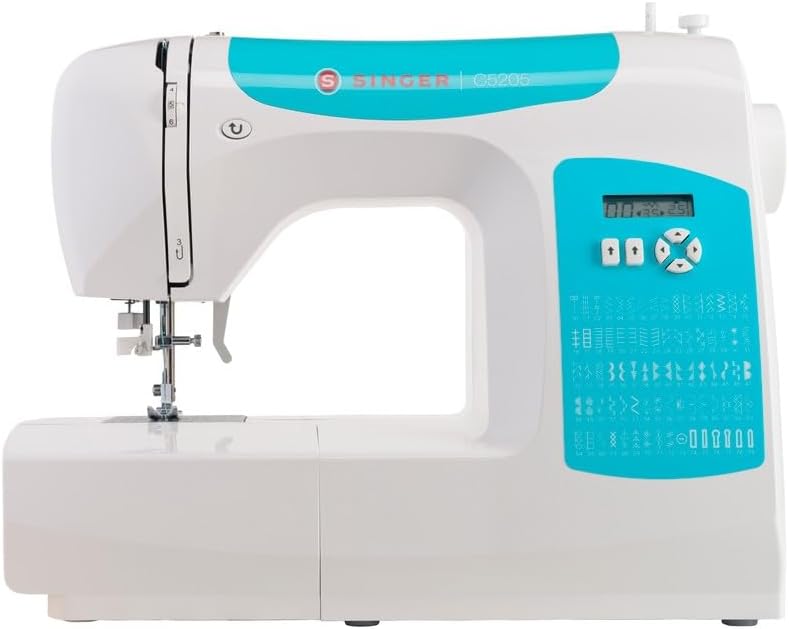 Macchine da cucire a controllo elettronico, C5205-TQ, Singer, 45,7 x 25,4 x 33 cm, Nero, illuminazione LED