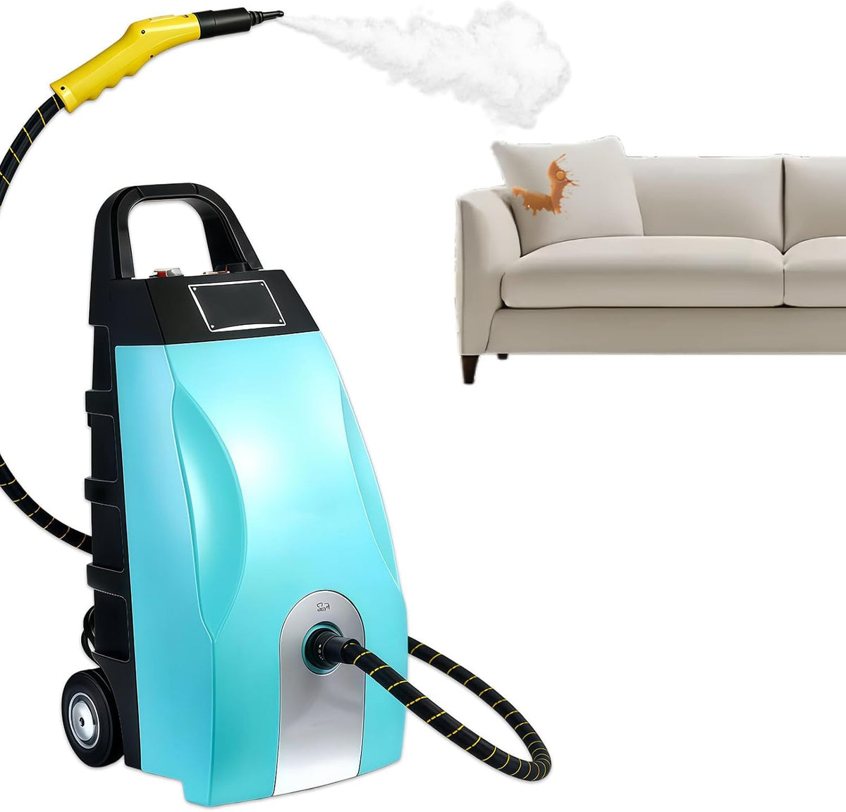 Pulitore a vapore, Glowdora, 3000 W, 3,5 L, 5,0 bar, Blu, spegnimento automatico