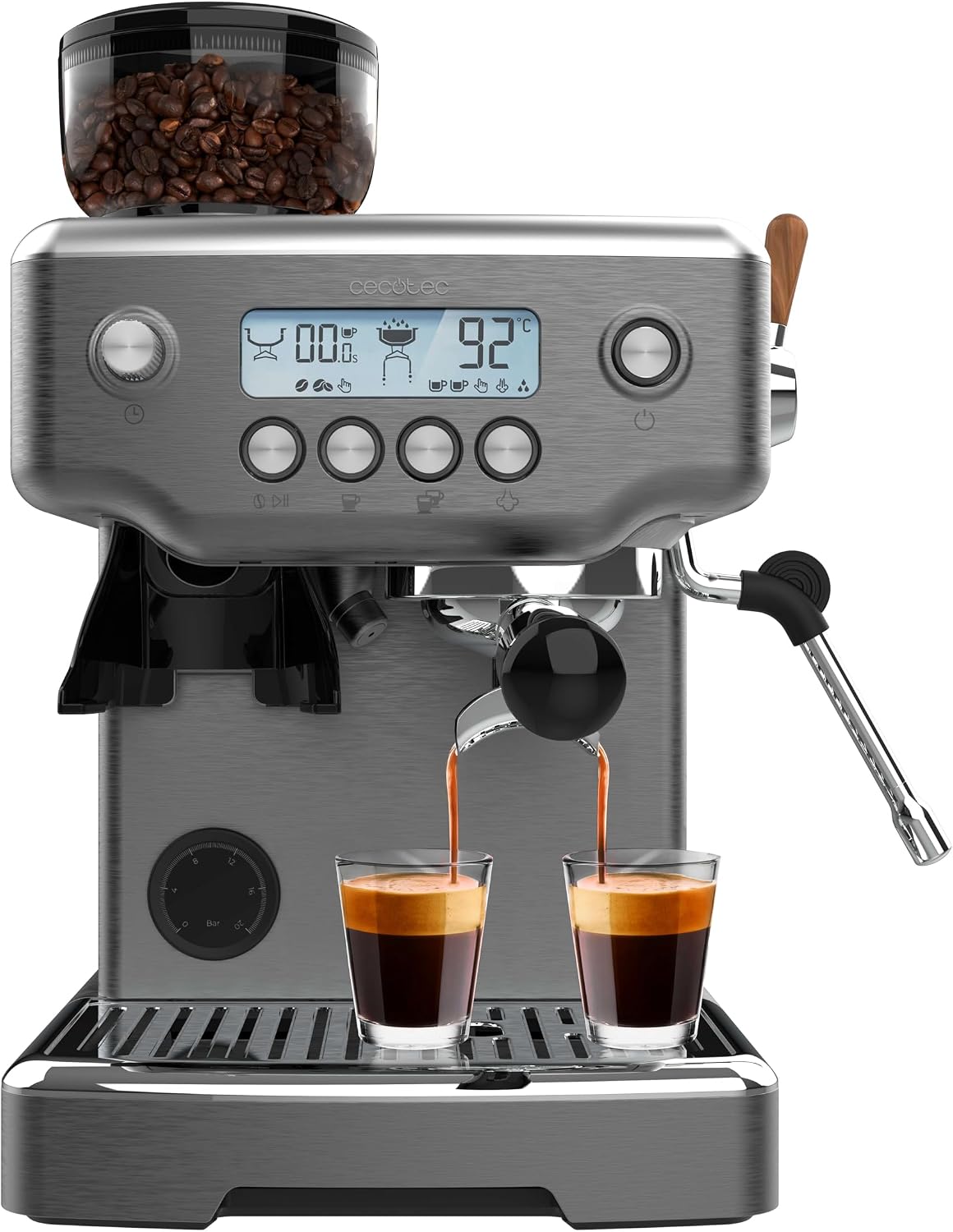Cecotec, Macchine per espresso superautomatiche, 2200 W, 20 Bar, 2.1 L, Nero/Argento