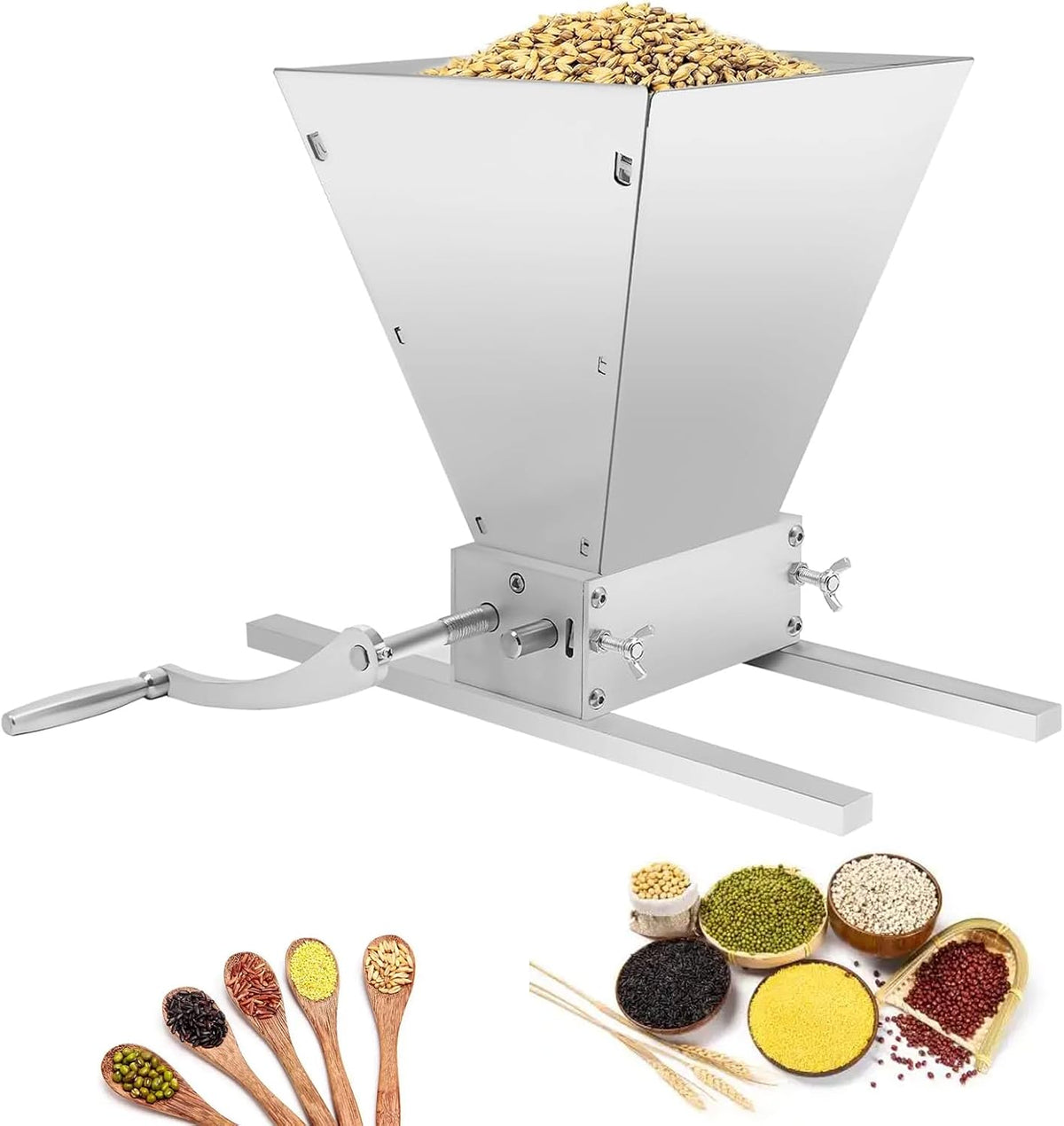 TYH, Macinaspezie, 4 litri, 0,2 mm, 4,99 kg, Argento, acciaio inox