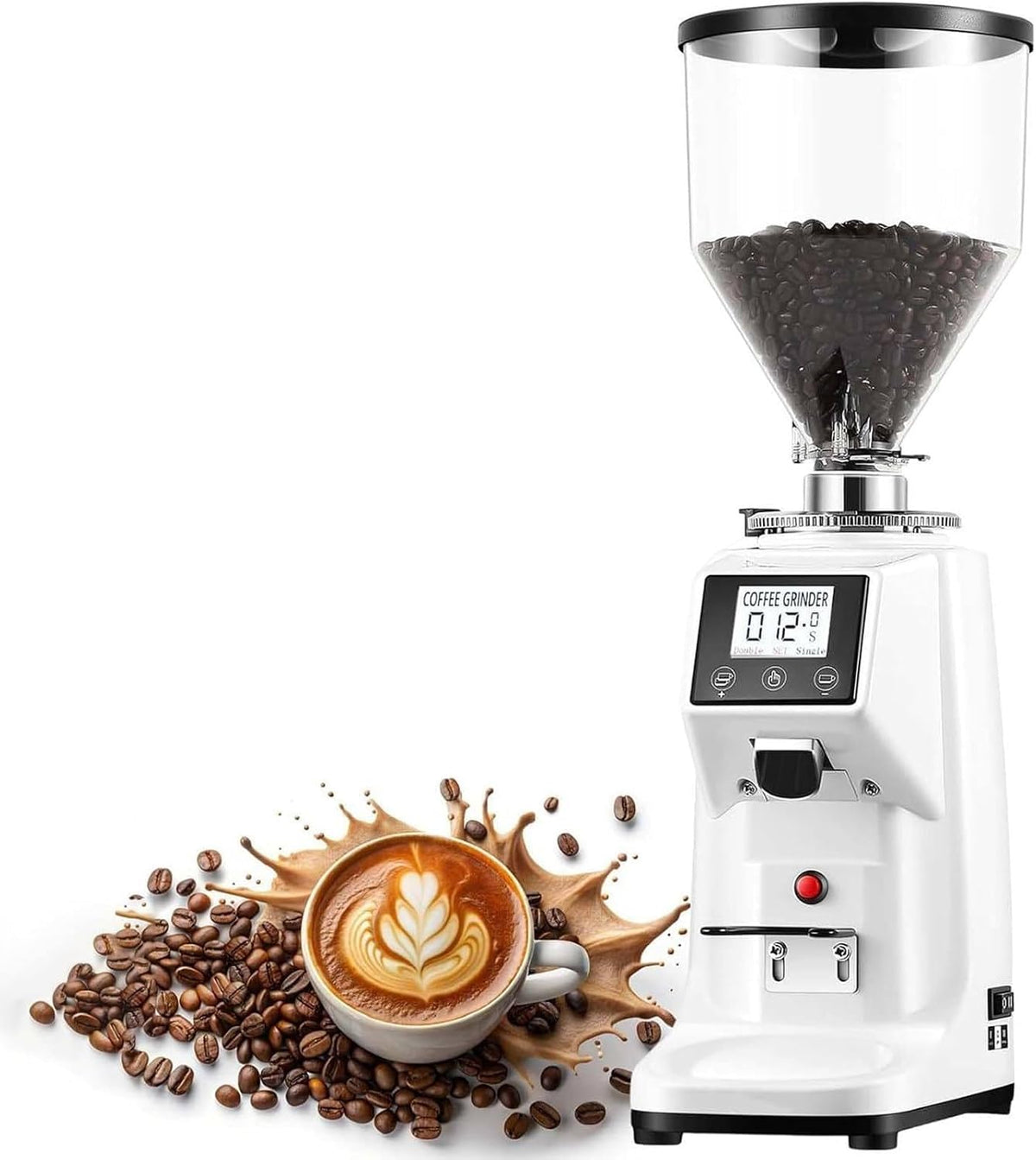 HTDRE, Macchina da caffè, 500 ml, 42 x 19 x 31,5 cm, 110 V, Bianco, alluminio