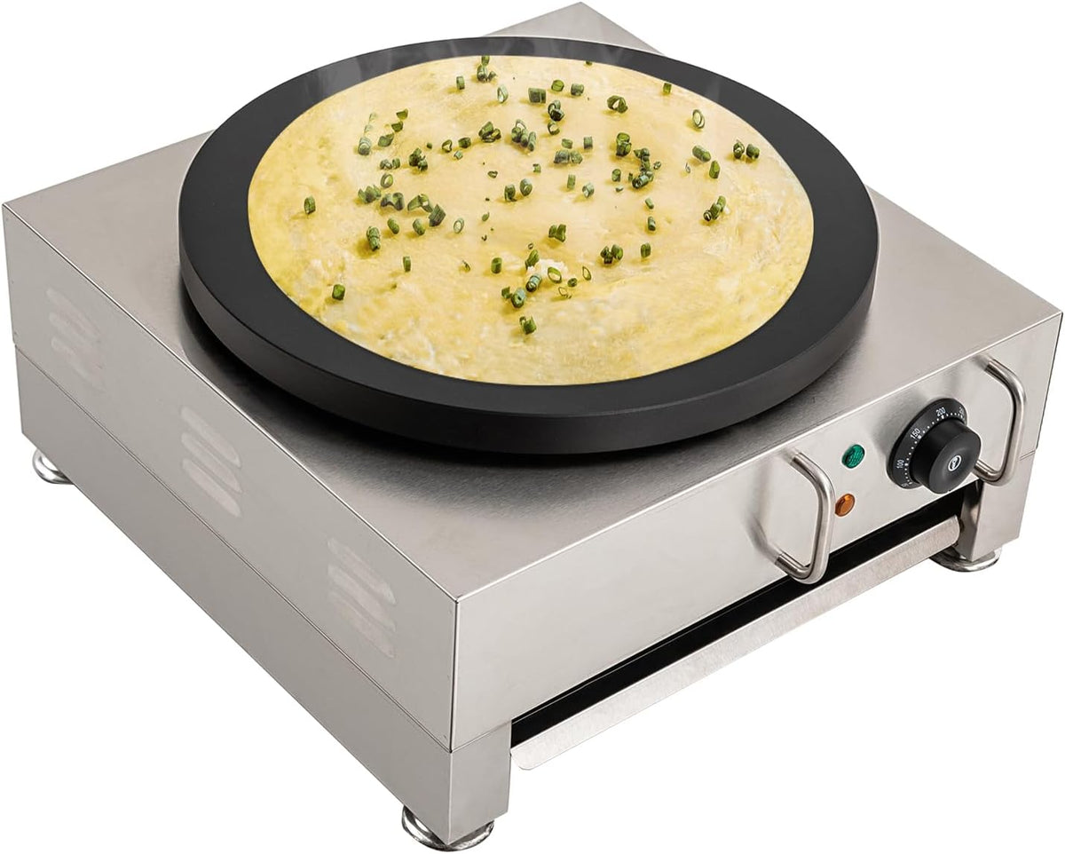 TaNeHaKi, Crepiere elettriche, 40 cm, 40 x 2 cm, 220 V, Nero, acciaio inox