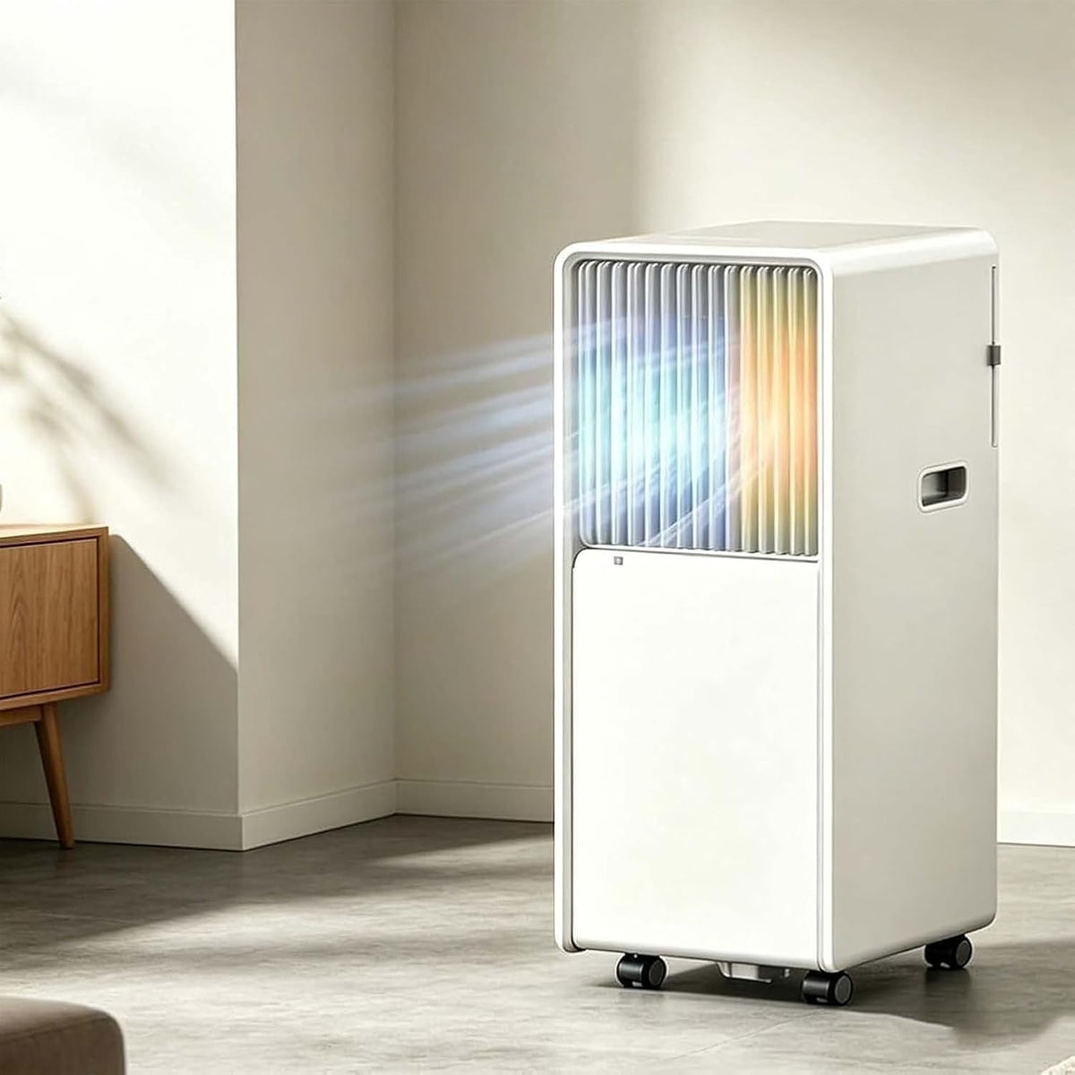 KGAIXN, Condizionatore portatile, 5000 BTU, 10 m, Bianco, telecomando, timer, motore inverter