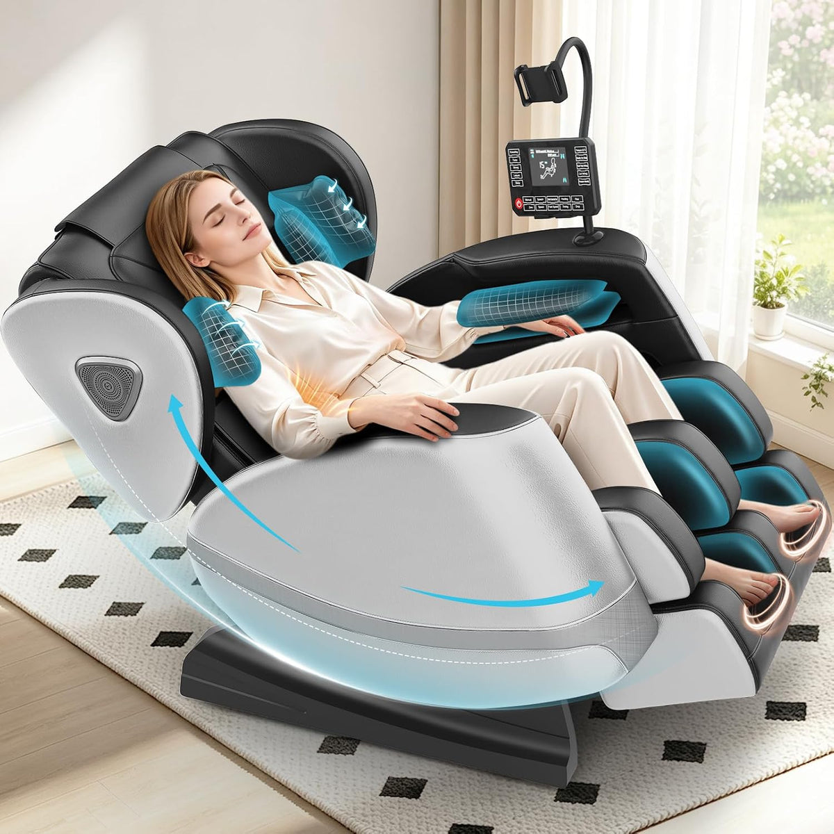 Gegcucey, Poltrona, 180 cm, 12 cm, Grigio, Bluetooth