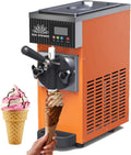 DHMYYXGS, Gelatiera, 6 kg, 20 x 40 x 51 mm, 18 °C, Arancione, acciaio inox, vano contenitore, illuminazione LED