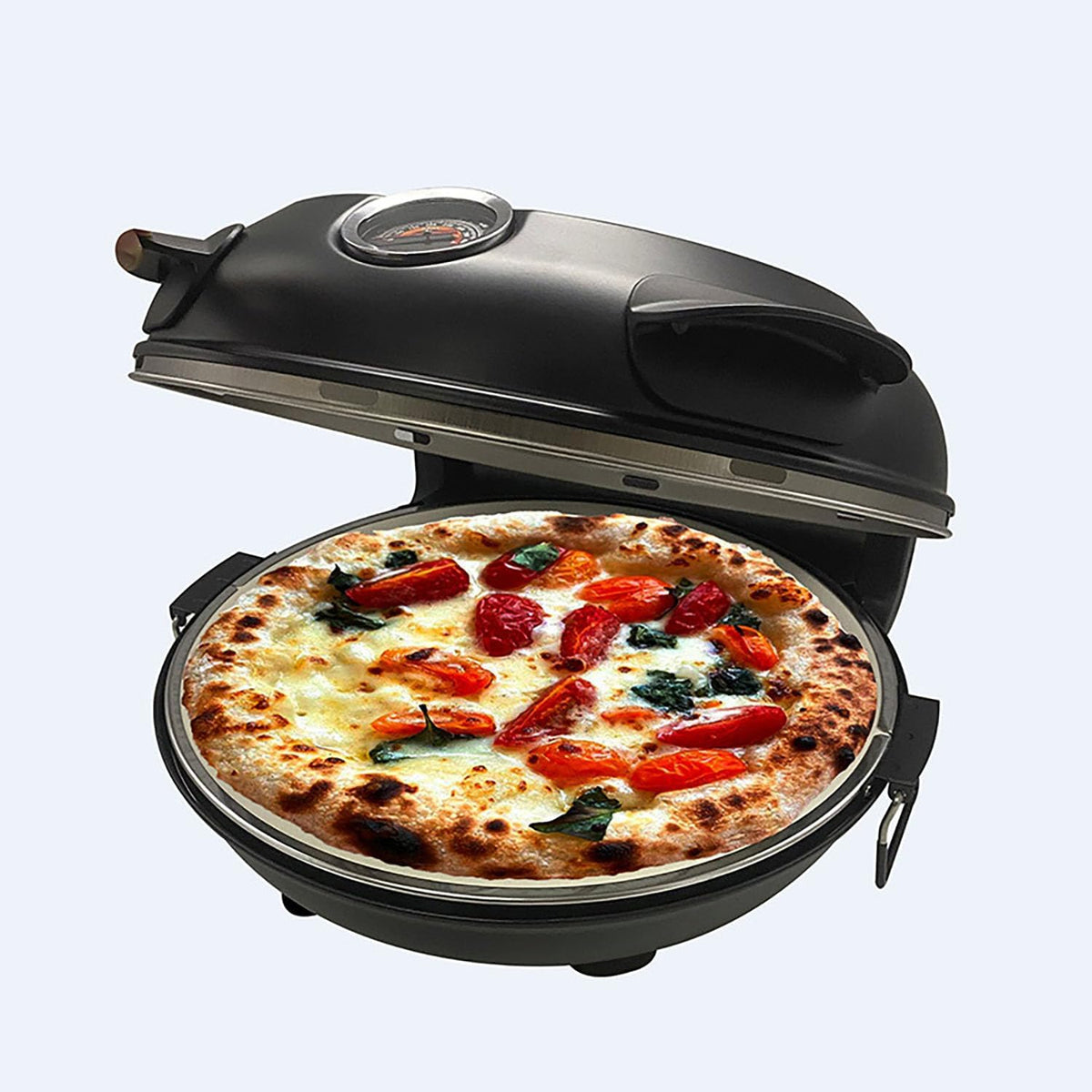 Forno per pizza, 31 cm, 110 V, 1200 W, Nero/Argento