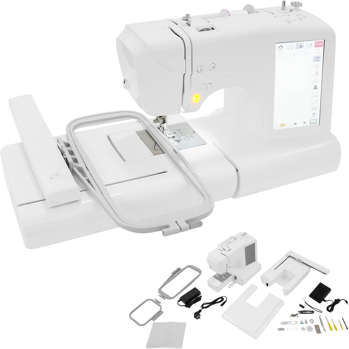ROGONPDK, Macchina da ricamo, 7 Pollici, 240 V, Nero, USB