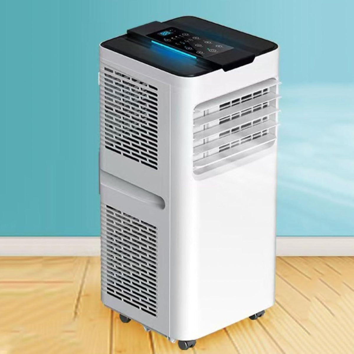 HUANQIN, Condizionatore portatile, 16°C, 7000 BTU, 50 dB, Bianco, Wi-Fi, telecomando, timer