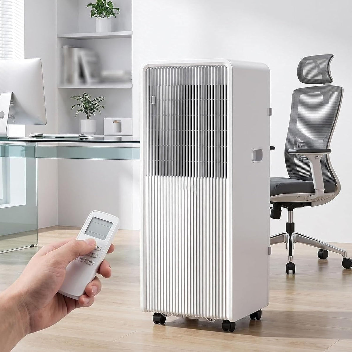 GYFGRTQ, Condizionatore portatile, 12000 BTU, 16°C, 24 litri, Bianco, telecomando, timer