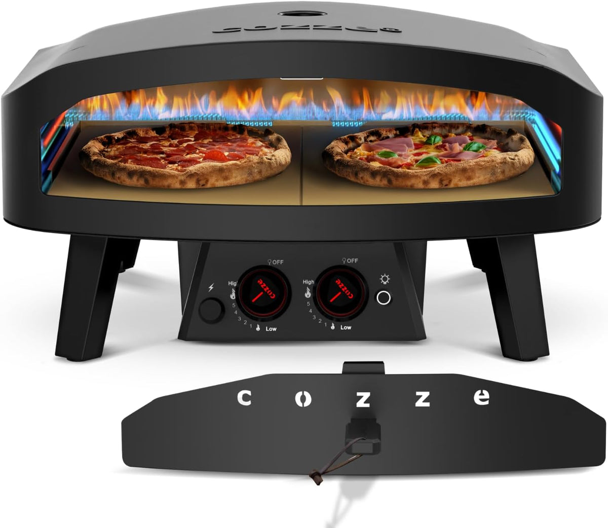 cozze, Forno elettrico, 13 kW, 60 cm, Nero/Argento, acciaio inox, illuminazione LED