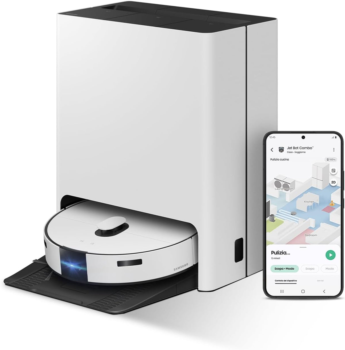 Samsung, Robot aspirapolvere, VR7MD97714G/WA, Nero, Wi-Fi