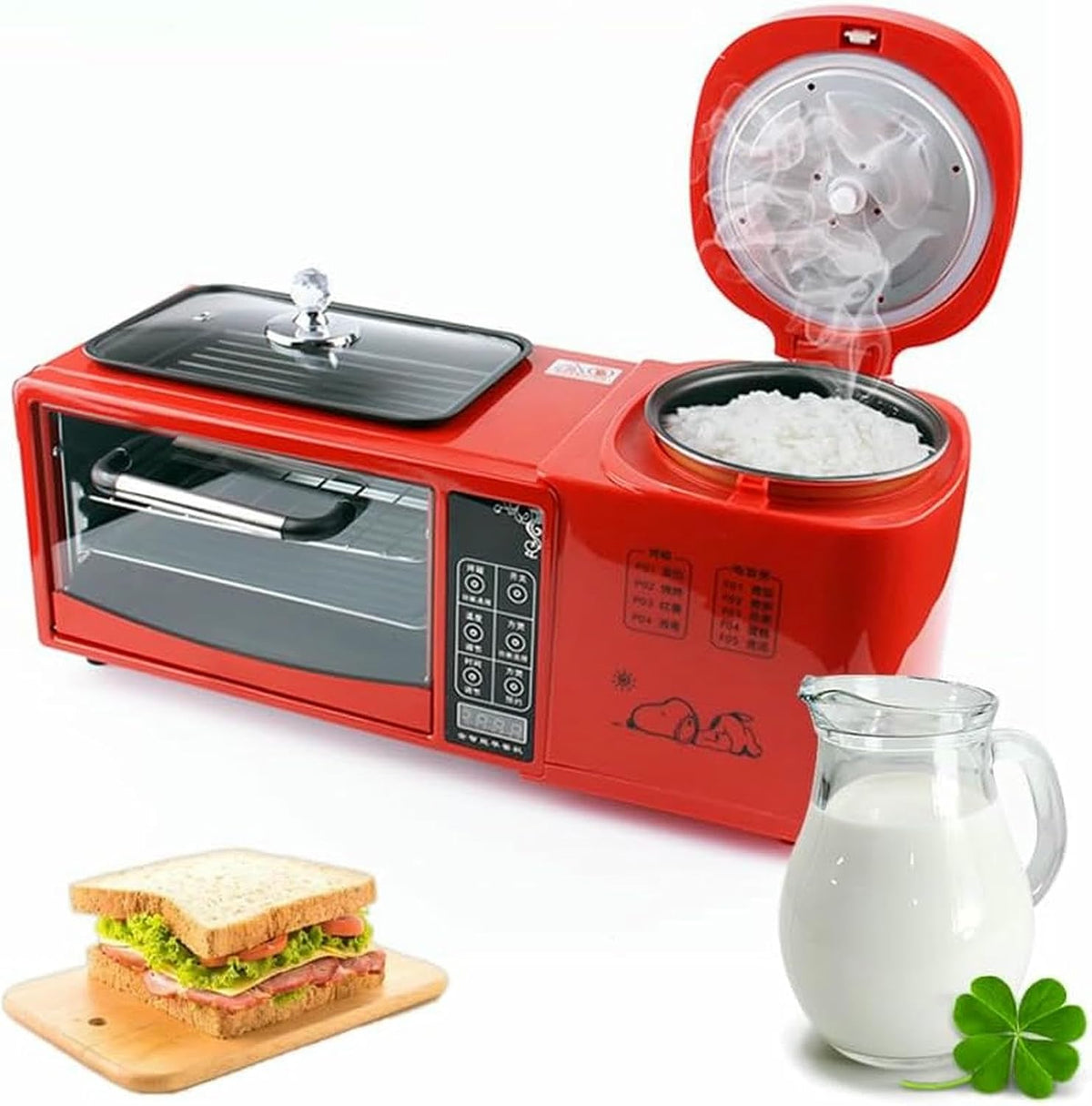 Forno elettrico, 8 litri, 51 x 24 x 21 cm, 600 W, Nero/Argento