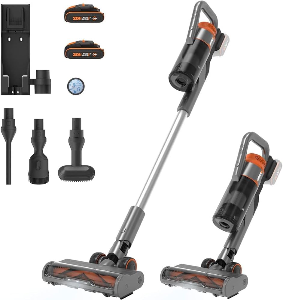WORX, Aspirapolvere verticale, WX038, 20 V, Nero, funzionamento senza fili
