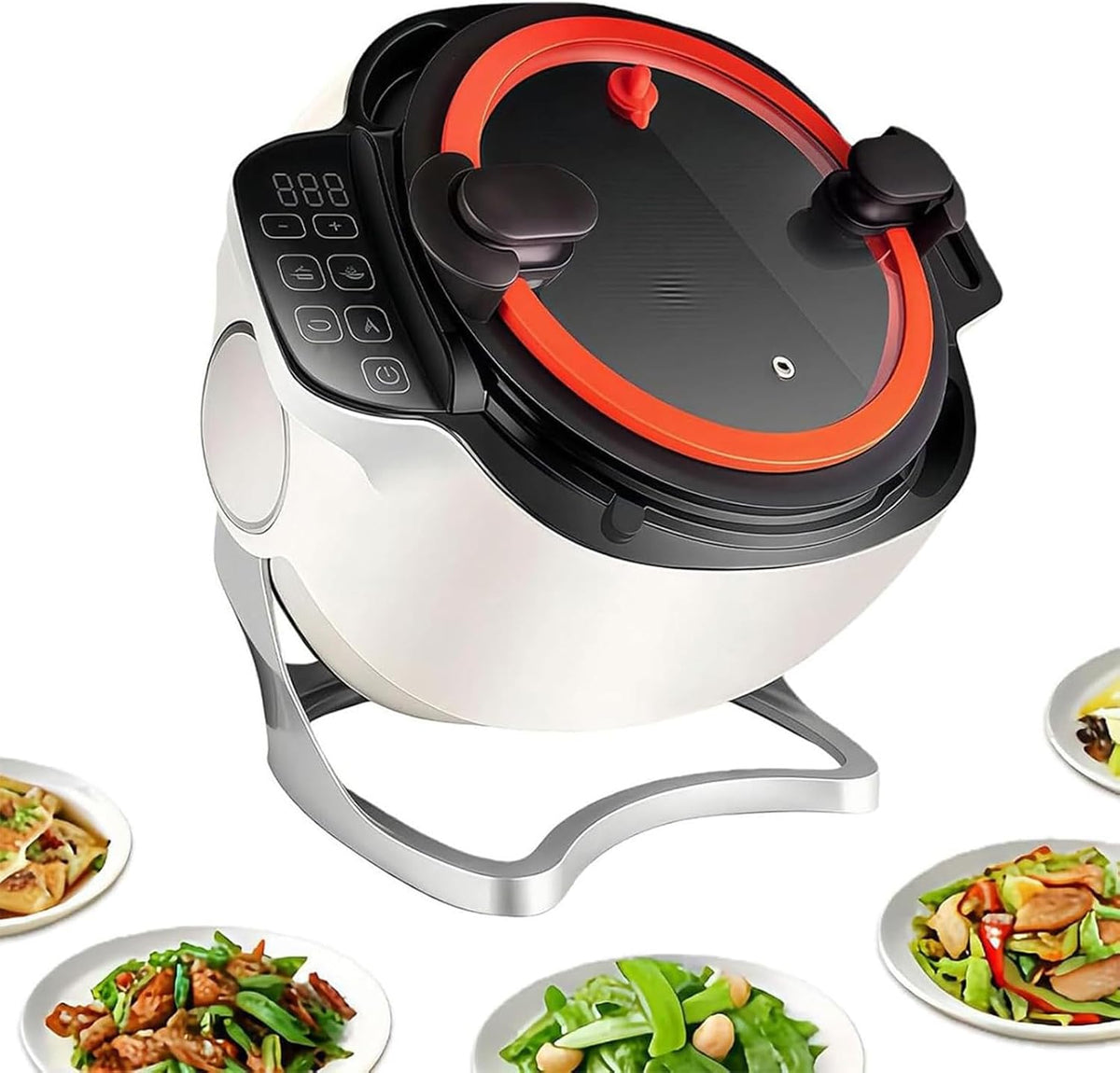 Wok elettrici, 6 L, 2000 W, 310 x 370 x 365 mm, Nero