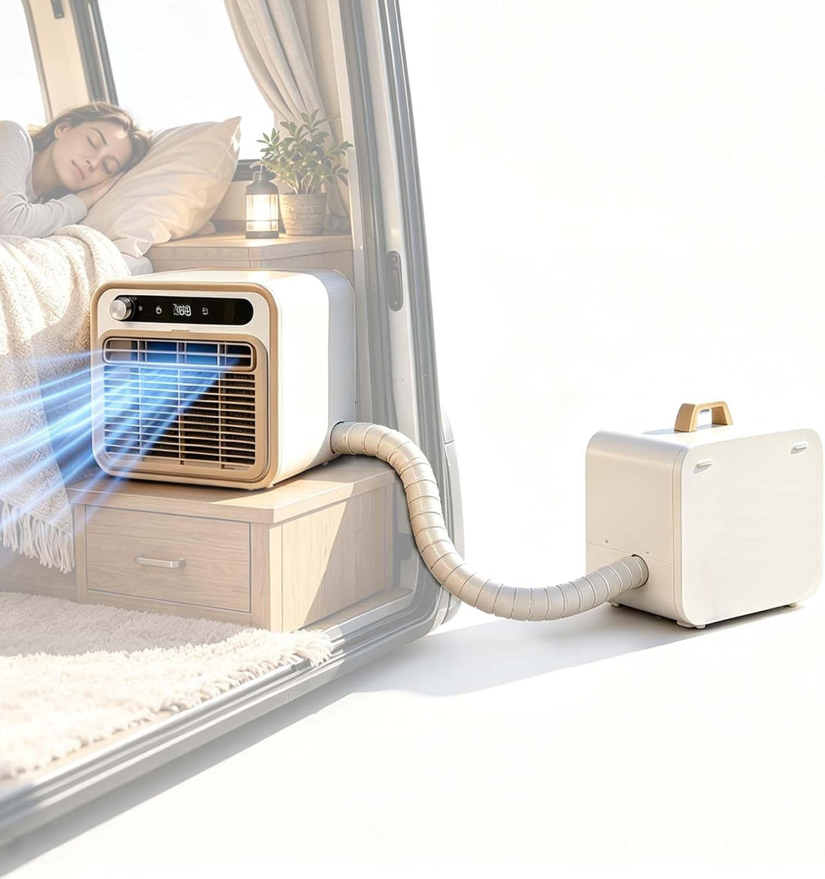 QFGain, Condizionatore split, 5000 Btu, 500 W, 1 M, Bianco, telecomando, timer, motore inverter
