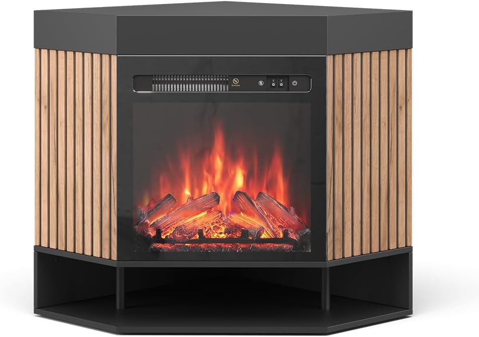 Vicco, Camino elettrico, 100 cm, Nero