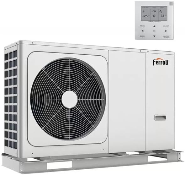 Ferroli, Pompe di calore, 2CP000CF, 8 kW, Nero, Wi-Fi, motore inverter, pompa di calore