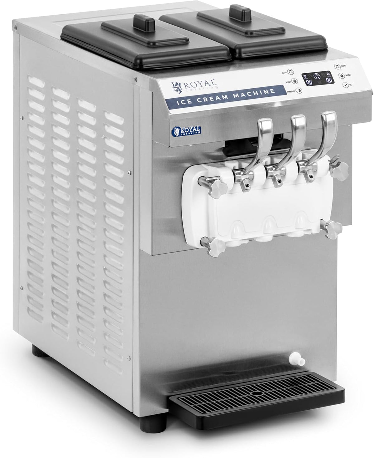 Royal Catering, Gelatiera, RCSI-18A, 1350 W, 16 l, 5 x 41,5 x 75,5 cm, Nero, vano contenitore, illuminazione LED