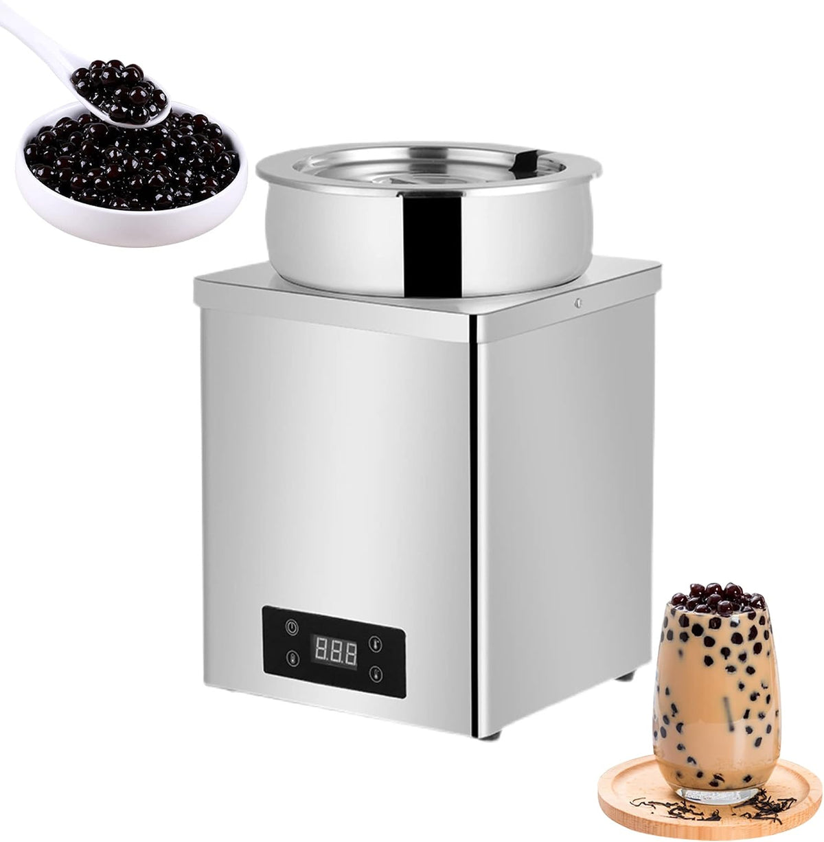 DFGHNBVC, Scalda zuppe, 600 W, 7 Litri, 110 V, Argento, acciaio inox