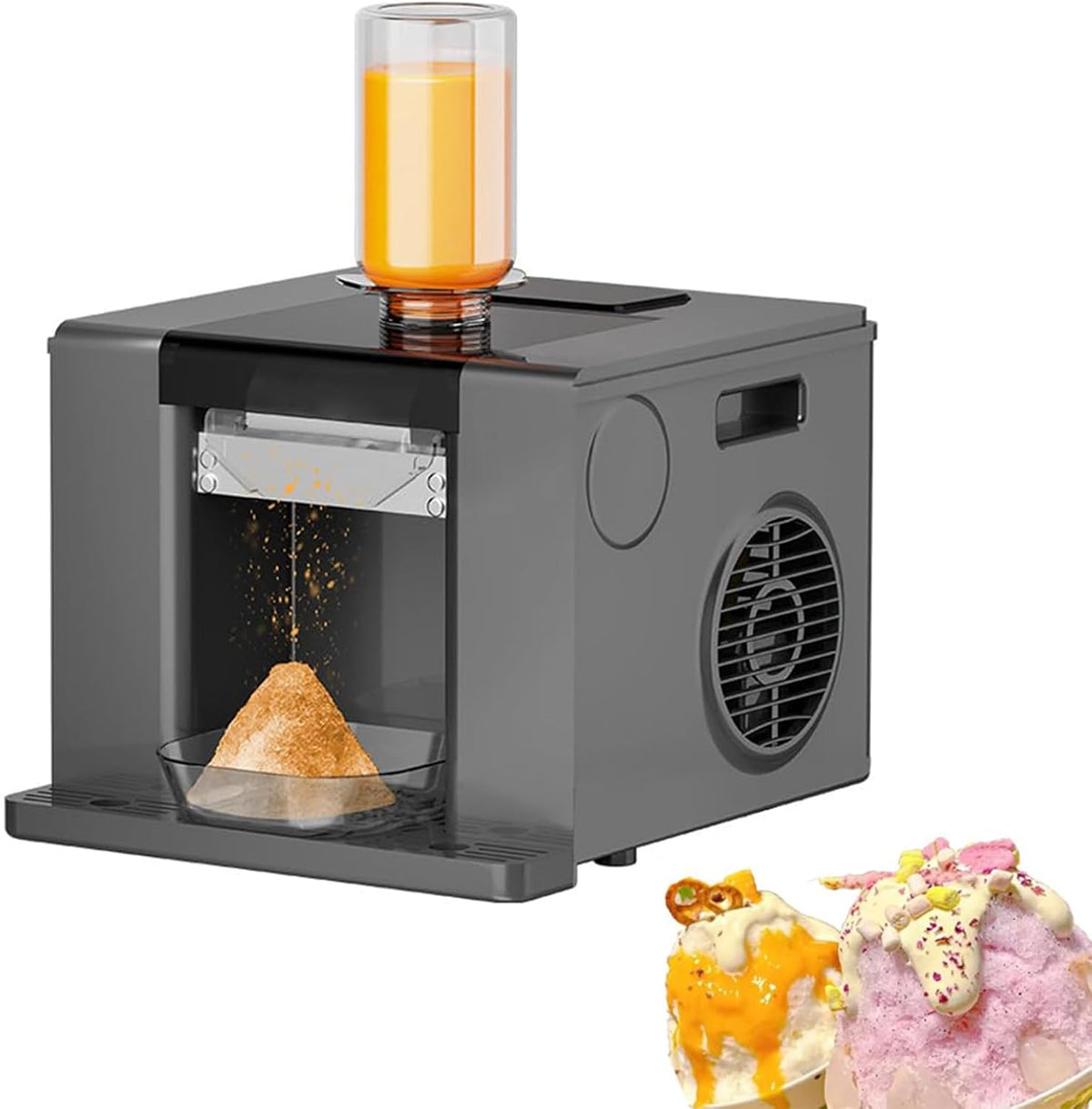 ZEEKYFOR, Gelatiera, 750 ml, 60 kg, 31,4 x 28,9 x 25,6 cm, Argento/Nero, acciaio inox, vano contenitore
