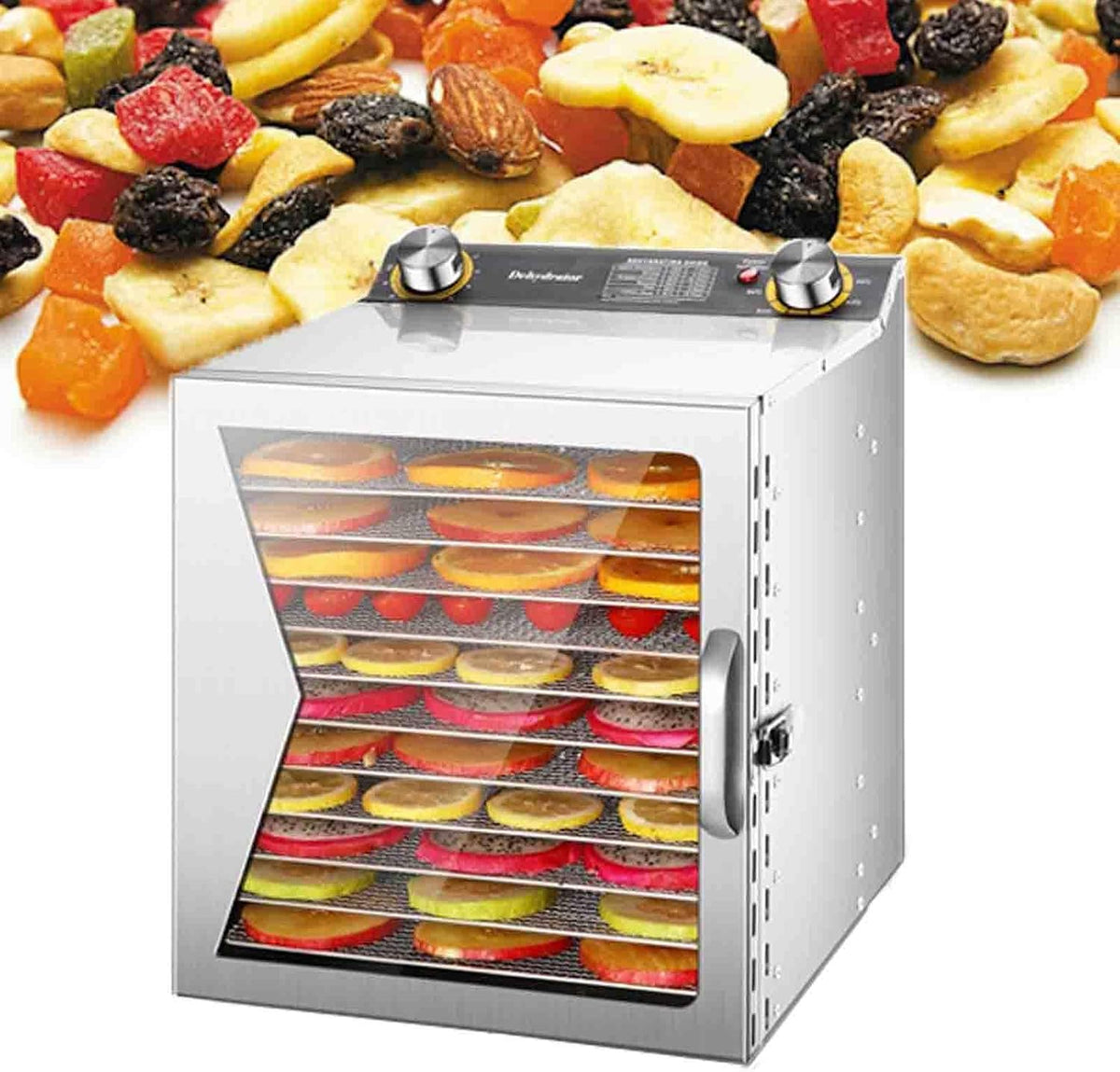 PtaTritious, Essiccatori per alimenti, Argento, acciaio inox, illuminazione LED, timer