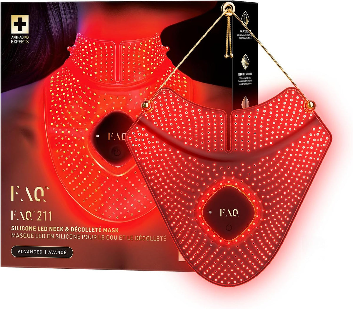 FAQ, Collo e décolleté, Nero, illuminazione LED, funzionamento senza fili