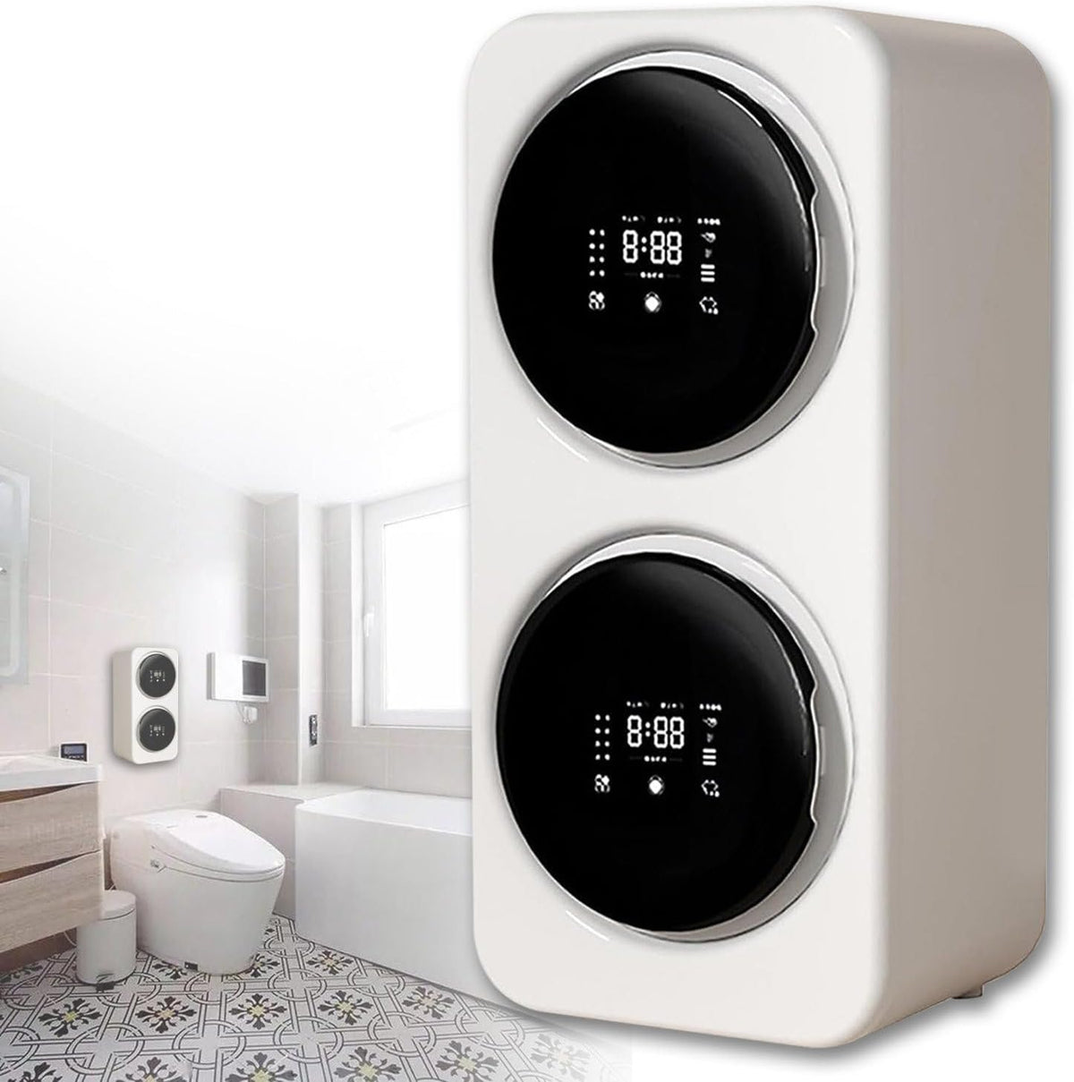 levigationlu, Lavatrice, 3.5 L, 3,5 kg, Bianco, illuminazione LED