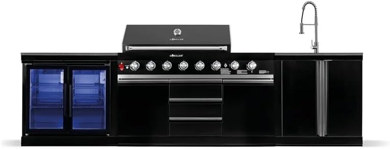 GORILLER, Frigorifero, 82 x 46 cm, 30,2 kW, 90 cm, Argento/Nero, acciaio inox, struttura modulare, resistente alle intemperie