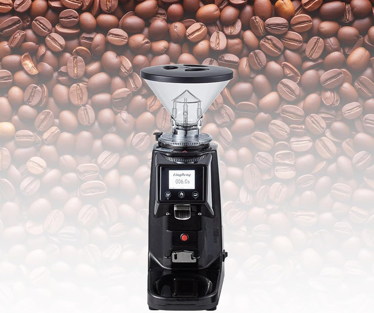 VUNHEX, Macinacaffè elettrici con cono, 60 Mm, 22 x 14 x 37,5 cm, 250 g, Nero, alluminio, vano contenitore, timer