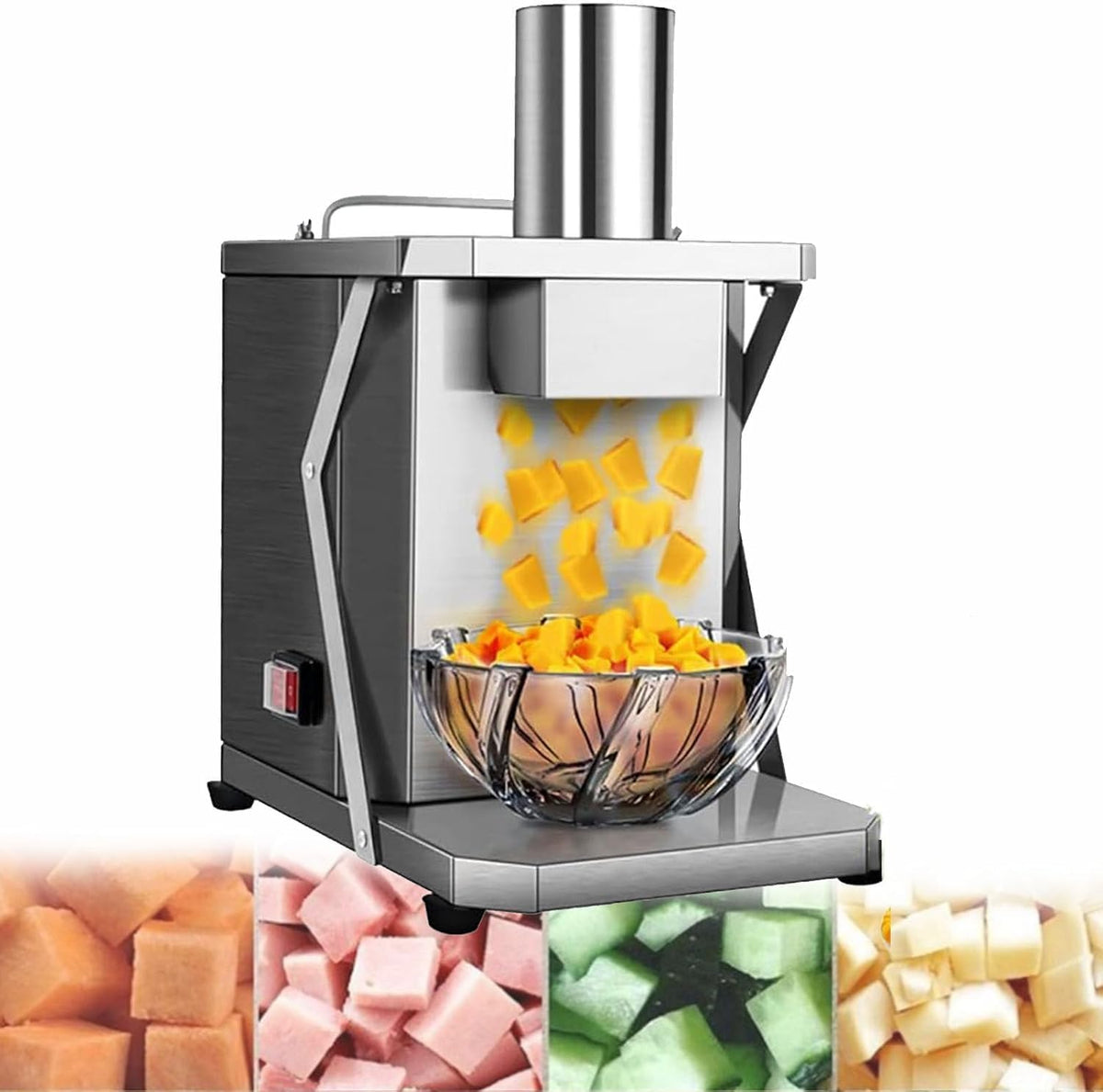Mandoline, 21 x 32 x 38 cm, 200 W, 8 kg, Grigio, acciaio inox, 2 in 1