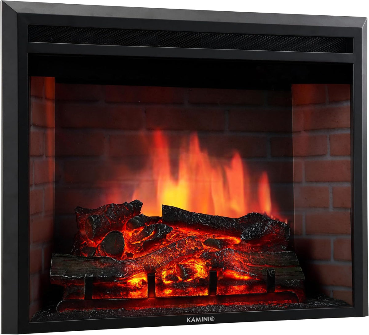 Camino elettrico, KAMINIO, 10 dB, 0,9 kW, 30 m, Nero, protezione dal surriscaldamento