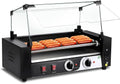 FURLOU, Macchine per Hot Dog, 1000 W, 405 mm, 12,1 kg, Nero, acciaio inox