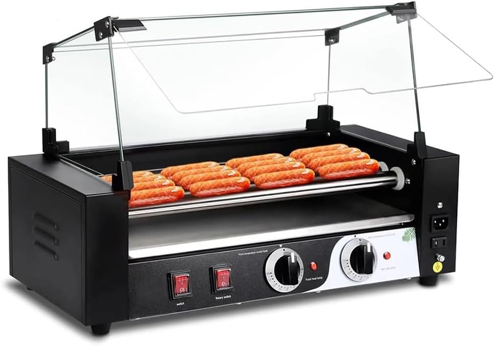 FURLOU, Macchine per Hot Dog, 1000 W, 405 mm, 12,1 kg, Nero, acciaio inox