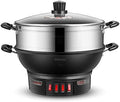 Wok elettrici, 17,5 x 34 x 20 cm, 2100 W, Nero, acciaio inox