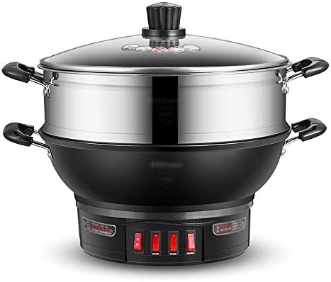 Wok elettrici, 17,5 x 34 x 20 cm, 2100 W, Nero, acciaio inox