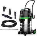 Ribimex, Aspirapolvere solidi e liquidi, PRCEN023, 30 L, 1600 W, 230 V, Nero, acciaio inox