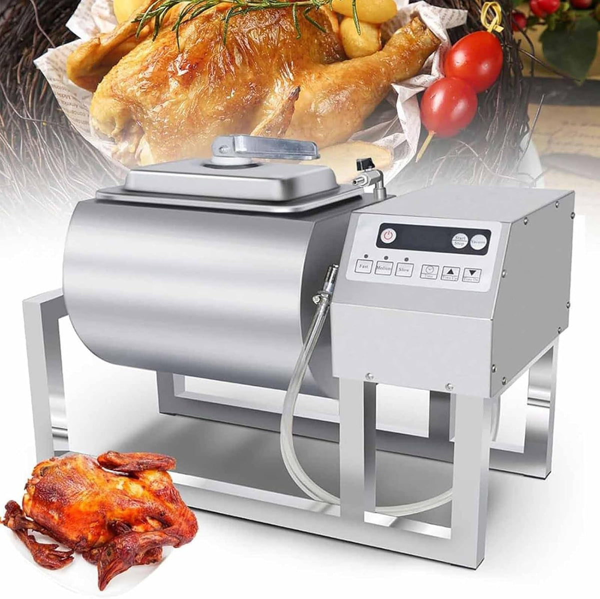 HTDRE, Macchine sottovuoto per alimenti, 16 kg, 18 litri, 30 W, Nero, acciaio inox, vano contenitore