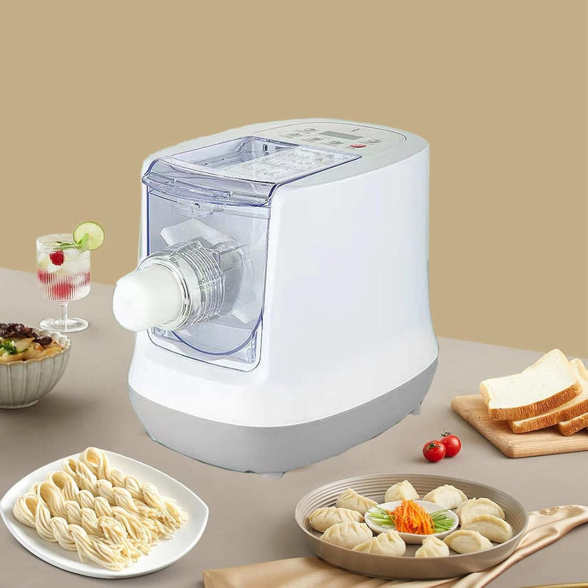 Kindevieft, Macchine per la pasta elettriche, 0,5 kg, 260 W, 9,8 pollici, Nero