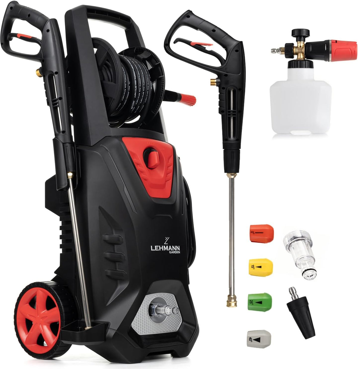 LEHMANN, Idropulitrice, 3000 W, 260 bar, 492 l, Nero/Rosso