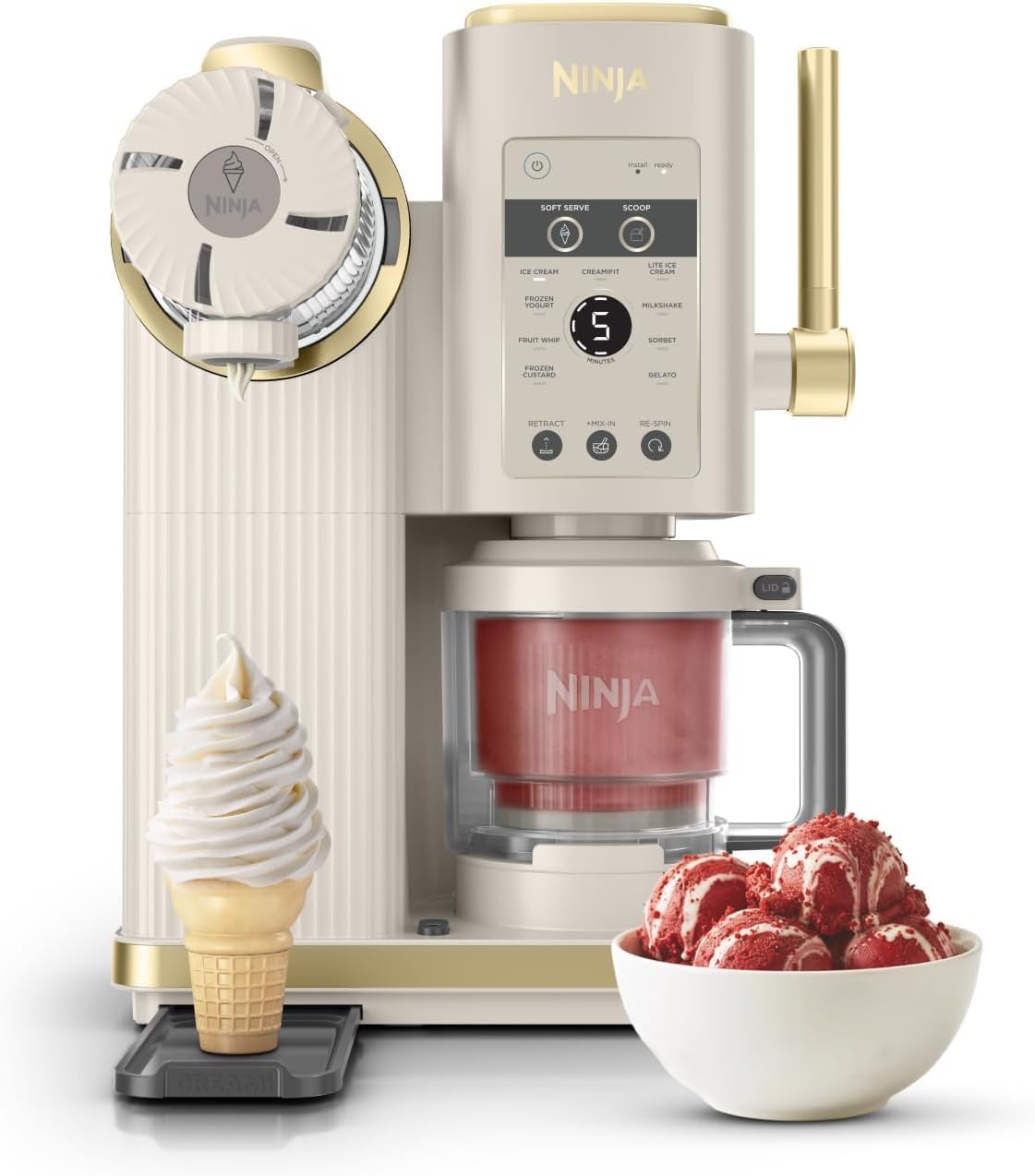 Ninja, Gelatiera, NC701UKSTGD, 480 ml, Oro, 13 funzioni, 2 in 1, 3 in 1