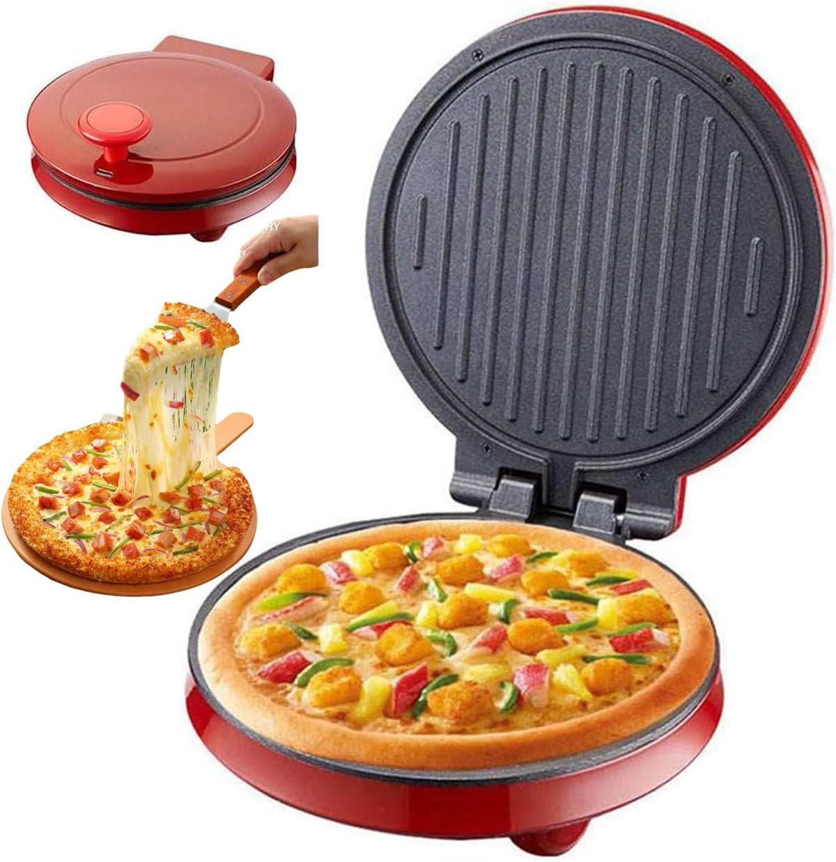 Forno elettrico, 26,6 x 14,1 x 28,3 cm, 1000 W, 1,56 kg, Nero/Argento