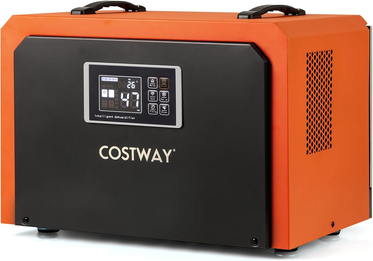 COSTWAY, Deumidificatore, 60 L, 49 x 31,5 x 32 cm, 204 cm, Bianco, alluminio, timer