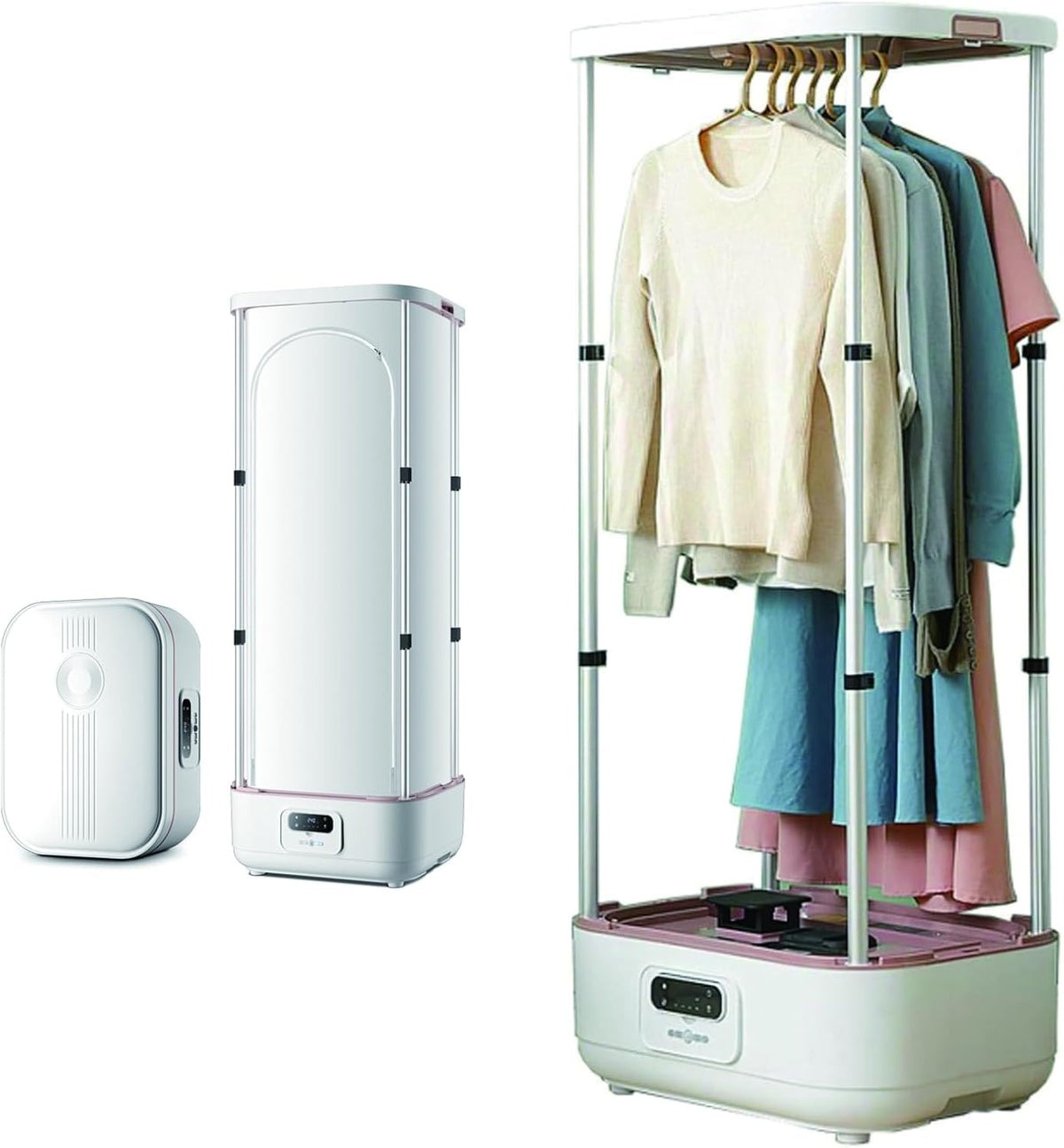 Stiratrici a vapore verticali, 67 x 50 x 35 cm, 220 V, 800 W, Nero, telecomando, timer, spegnimento automatico