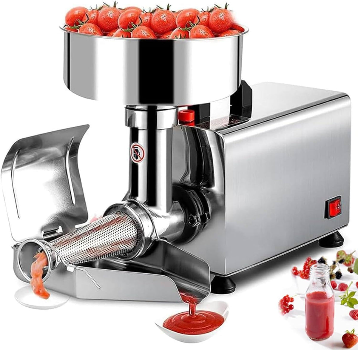 Centrifughe ed estrattori di succo, QianCruxtacy, 49 x 23 x 34,5 cm, 450 W, 220 V, Argento, acciaio inox