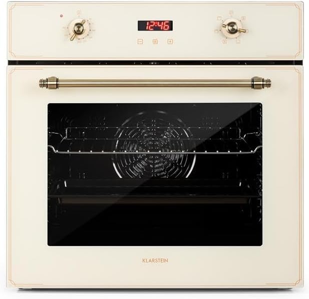KLARSTEIN, Forno da incasso, 70 L, 50-250 °C, 59,5 x 58,5 x 60 cm, Nero/Argento, timer, funzione grill, 6 funzioni