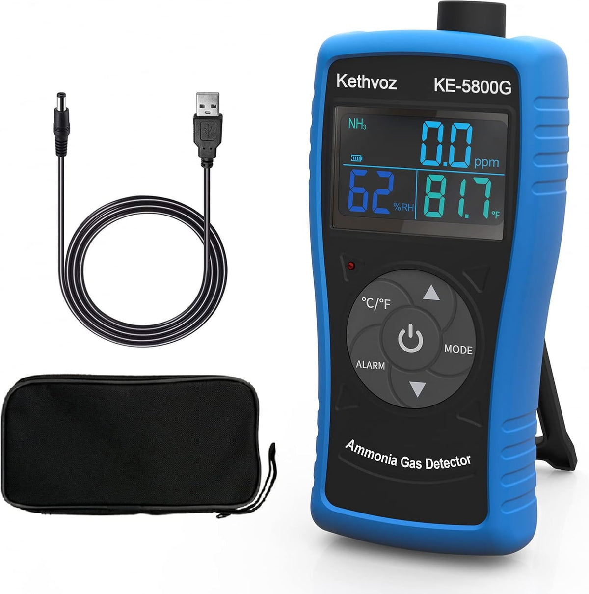 Kethvoz, Rilevatori di gas, KE-5800G, 5800 G, Nero, USB, spegnimento automatico, 3 in 1