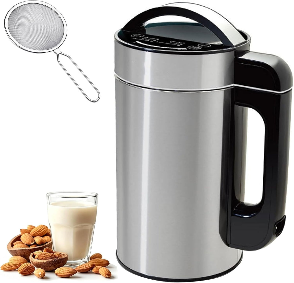 Frullini montalatte automatici, 1,5 L, 800 W, 32 cm, Nero, acciaio inox, illuminazione LED, autopulizia