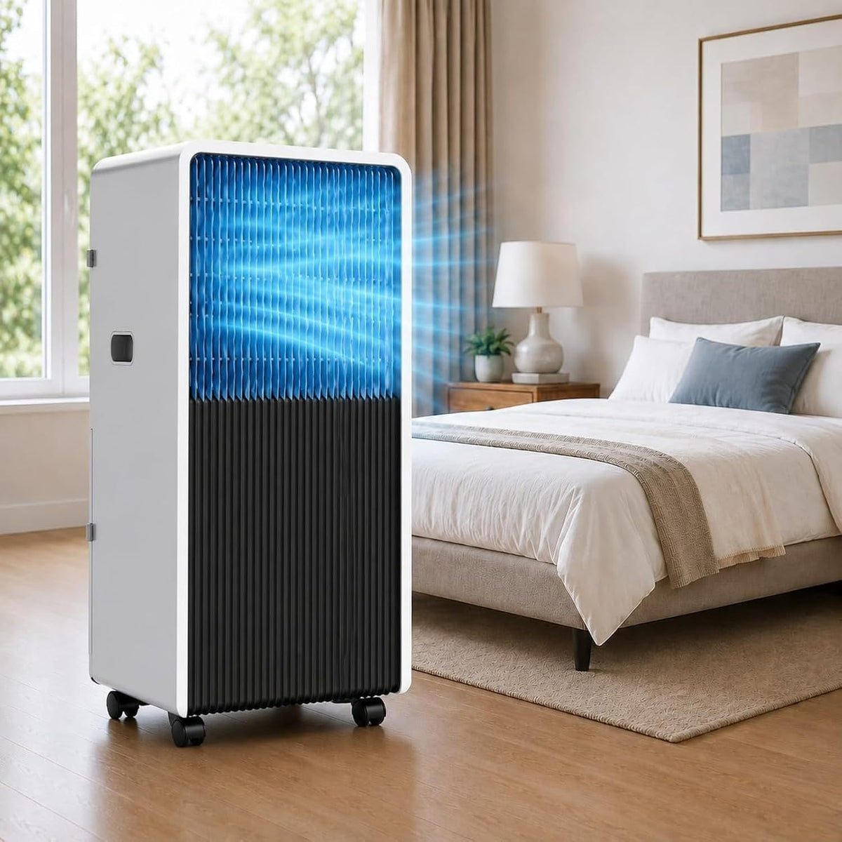 LONGCAO, Condizionatore portatile, 12000 BTU, 3200 W, 13,2 pollici, Bianco, telecomando
