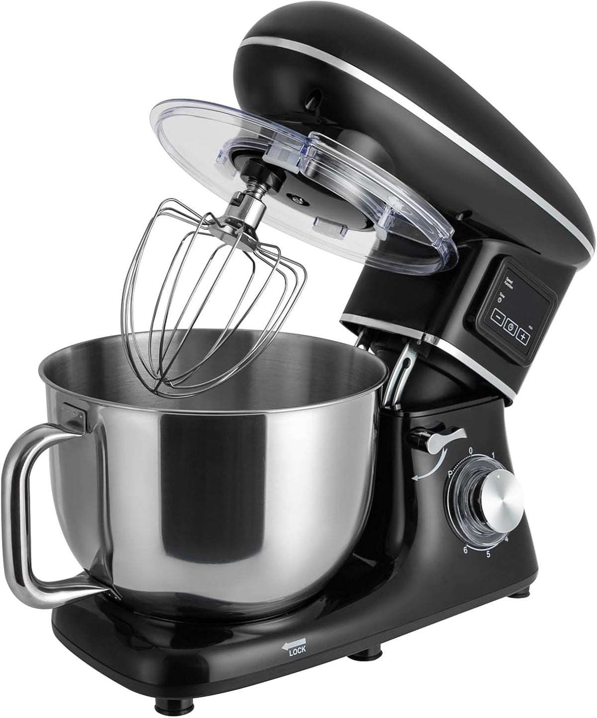 SHIOUCY, Robot da cucina, 1500 W, 6,2 l, 38,9 x 23,8 x 33,6 cm, Nero